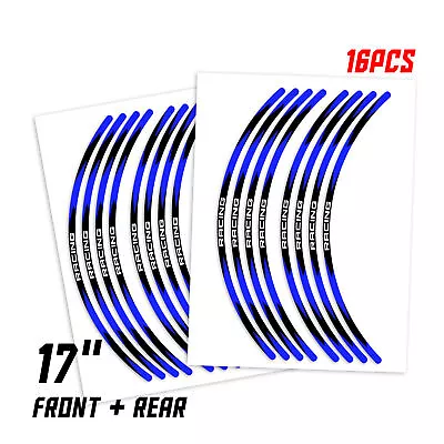 Blue RUSH01 Rim 17  Wheel Decals Tape For Kawasaki Z900RS 18-21 20 19 • $39.85