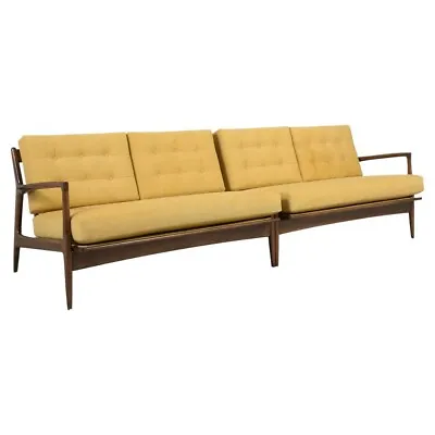 1960s Danish Sectional Sofa: Teak Craftsmanship Meets Mid-Century Elegance • $4475