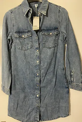 H&M Denim Dress With Pockets Size Uk 6/ Eur XS New With Tags • £5