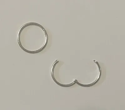 Solid 925 Sterling Silver Hoop Sleepers Earrings: 5 Sizes!  Made In Australia! • $10.50