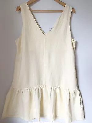 Target Linen Dress Size 16 Linen Lemon Yellow Pockets • $34.50
