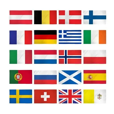 $90 • Buy Set Of 20 European Country Flags 3x5ft Countries Of Europe Flags Set