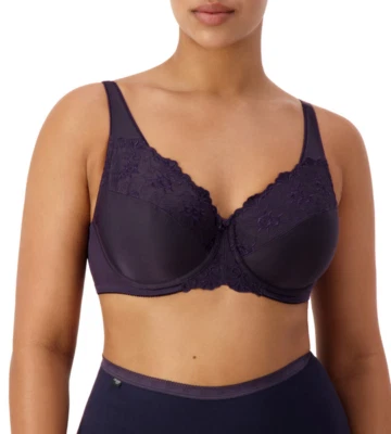 $44.95 • Buy TRIUMPH EMBROIDERED MINIMISER BRA Blueberry Sz 12-20 NEW RRP $64.95