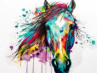 Colorful Horse Face 3 Inch Transparent Sticker Horse Girl Farm Life Decal • $2.99