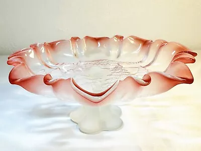 Berry Ruffled Edge Mikasa Christmas Story Frosted Footed Candy Dish Germany • $19.95