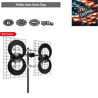 UHF TV Antenna - 70+ Mile Range Multi-Directional Indoor/Outdoor 4K Ready • $187.79