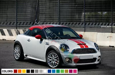 Rally Racing Stripe Kit Graphic Vinyl For Mini Coupe Roadster R58 R59 Cooper R60 • $86