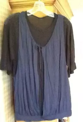 VPL Navy & Black Double Layered Top Loose Fitting Size S • $19