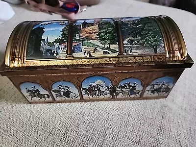 Vintage E. Otto Lebkuchen-Schmidt Nurnberg Biscuit Tin Box Germany Horses Castle • $25