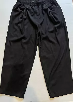 Zanzea New With Tags Sz 5 XL Black Pull On Wide Leg Fine Corduroy Pants • $26