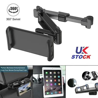 Car Back Seat Headrest Mount Tablet Holder Universal For IPad IPhone Phones GPS • £8.79