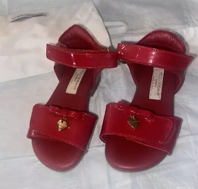 Dolce & Gabbana Toddler Sandals Red Patent Leather Size 21 • $125
