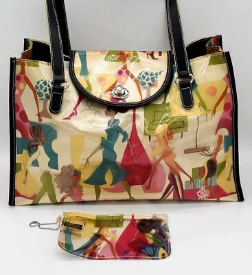 MAXX New York Fashionista Print Vinyl Tote & Coin Purse • $30