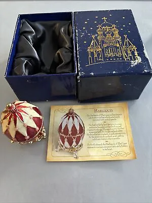 Atlas Edition Faberge Egg  Harlequin Boxed + Certificate/collectible Trinket Box • £12