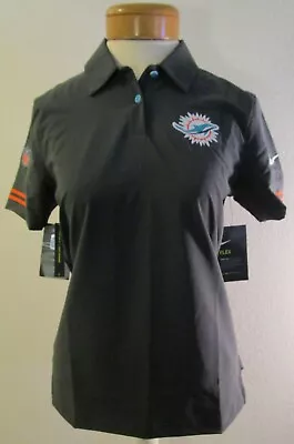 NWT Nike Miami Dolphins Womens Sideline Elite Performance Polo S Charcoal $80 • $42.99