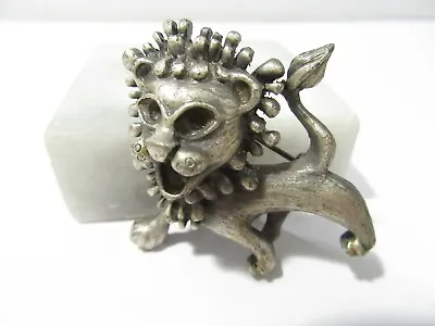 Danson Pewter Brooch Pin Figural Lion Vintage NOS • $16