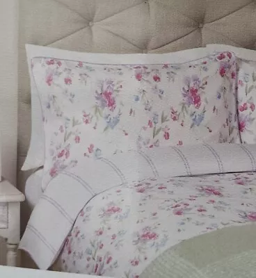 Laura Ashley Sweet Pea Heather Printed Duvet Cover Bedset Size Single TC 220 New • £32.90