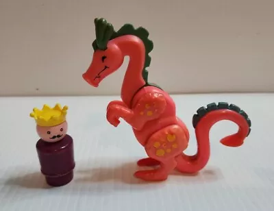 Fisher Price 1974 Little People Castle #993 Pink Dragon & King Vintage • $49.95