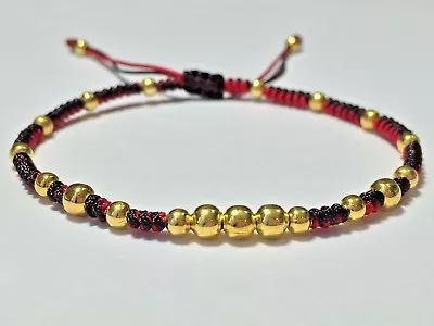 Men's Fashion Charming Red & Brown Braided Adjustable Shamballa Bracelet • $11