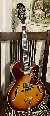 Beautiful 1991 Vintage Sunburst Epiphone Emperor Electric Guitar With Case • $575