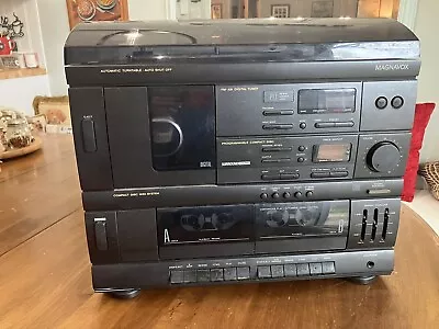 Magnavox Belt Drive Turntable CDAM FM Dual Cassette Model FCD196BK01 Works READ • $95