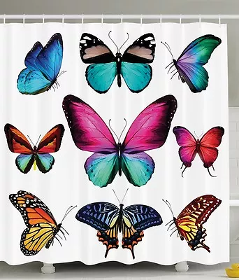 Monarch Butterflies Spring Decor Polyester Fabric Shower Curtain With Hooks • $29.90