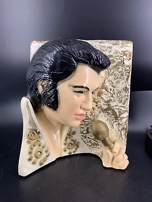 Vintage Elvis Presley Head Bust Chalkware 3D Wall Hanging Plaque Handmade • $119