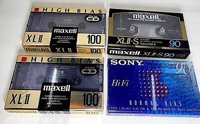 Lot Of 4 Vintage Sealed Maxell XLII-S 90 -XL II 100 & SONY  Blank Cassette Tapes • $29.99