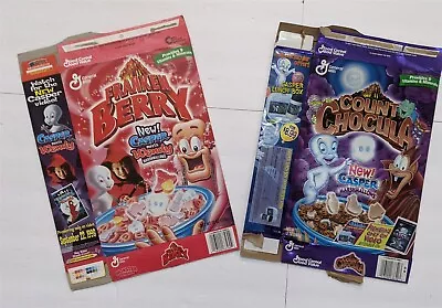 VINTAGE Monster Cereal Boxes Frankenberry & Foil Embossed Count Chocula Casper • $44.99