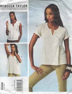 Vogue Sewing Pattern 1306 Tops Tunic Knit Fabric Camisole Ruffles Size 4-14 NEW • £14.95