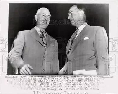 1952 Press Photo Commerce Secretary Charles Sawyer & J. William Fulbright DC • $24.88