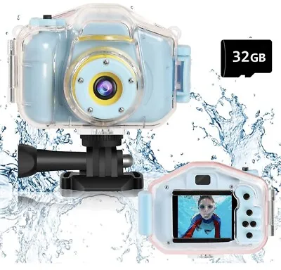 £20.88 • Buy Kids Waterproof HD Digital Video Cameras Portable Toy Child 3-9 Gift 32gb Blue