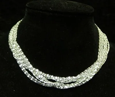 Multi-layer Necklace 15.5  Vintage Silver Tone Sarah Coventry • $11.96