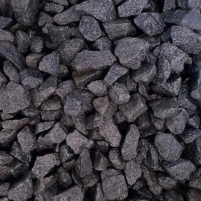 Decorative Black Basalt Stones Pebbles Gravel Chippings Cobbles Slate • £6.80