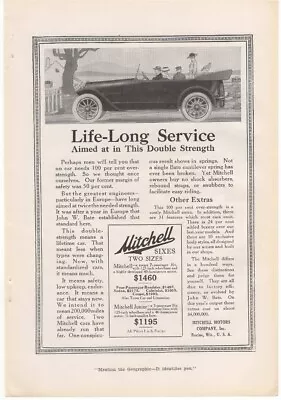 Mitchell Motors Life Long Service 1917 Vintage Ad Mitchell Motors • $6.80