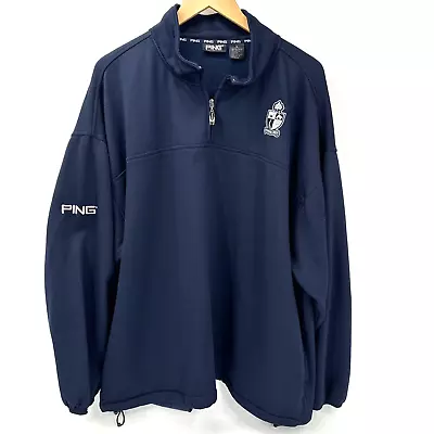 Ping Golf Jacket Blue Pullover Men's XL SYCAMORE CREEK Logo 1/4 Zip Ball Pocket • $39.99