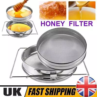 Honey Extractor Filter Double Layer Stainless Steel Strainer Sieve Net Beekeeper • £10.99