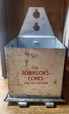 Vintage Ice Cream Cone Dispenser  Metal Tin ROBINSON 1950s/60s SEE DESCRIPTION!  • $45