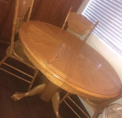 Amish 48” Pedestal Dining Set • $350