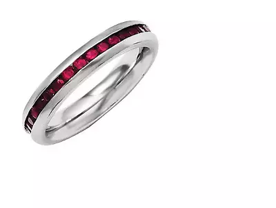 QVC Steel By Design Birthstone Eternity Band Ring Size 9 January Red • $26.51