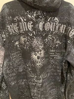 XTREME COUTURE By Affliction Black Full Zip Hoodie Sz LARGE • $60