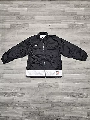 Vintage 90s Team Nike Sport White Tag Black Windbreaker Jacket Youth L Adult S/M • $35