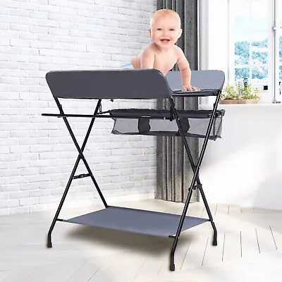 Portable Baby Changer Unit Table Nursery Changing Station With Storage Foldable • £47