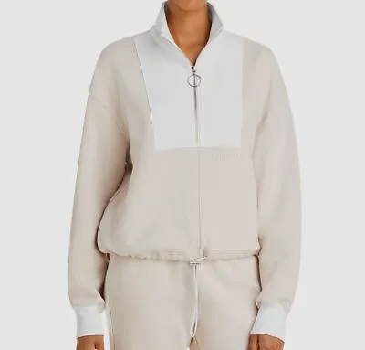 $68.48 • Buy $195 Staud Women's Beige Long Sleeve Half Zip Cotton Sweatshirt Sweater Size XS