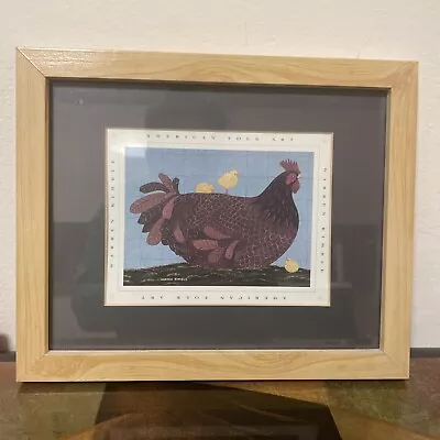 Warren Kimble American Folk Art Brown Hen With Chicks • $22