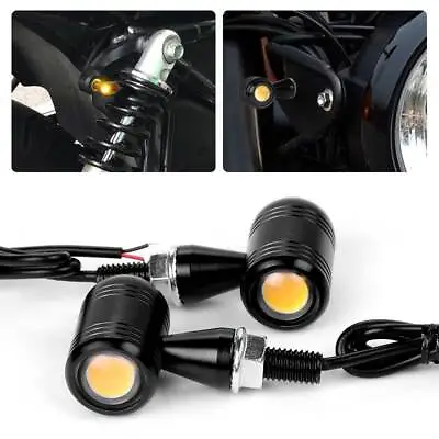 Mini Motorcycle Bullet CNC Amber Blinker LED Turn Signals Indicator Light Lamp • $18.98