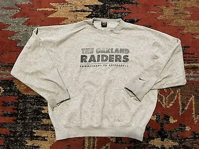 Vintage Nike Oakland Los Angeles Raiders Crewneck Sweatshirt Size L  • $29.99