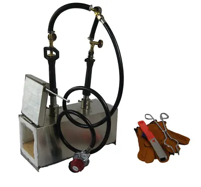 $125 • Buy Double Burners  Portable Gas Forge For Blacksmithing Farrier Knife Tool Making