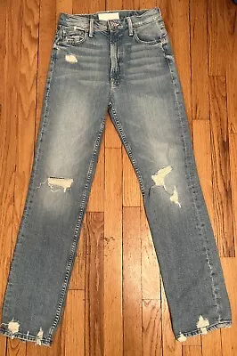 Mother Superior High Waisted Rider Skimp Jeans The Confession Sz 27 Distressed • $89.99