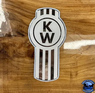 New Style White/Chrome Kenworth Emblem Decal Replacement High Quality USA Made • $88.07